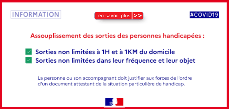 Assouplissements des sorties des personnes en situation de handicap