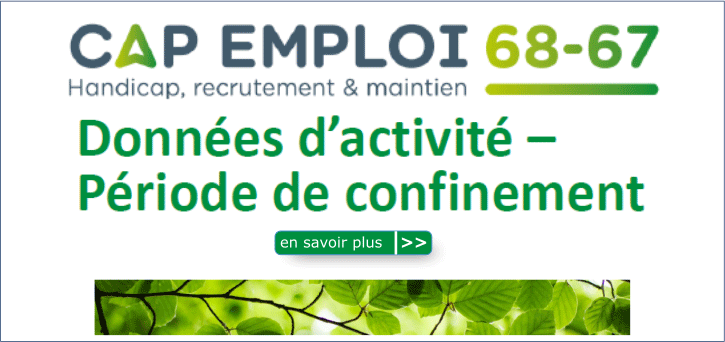 Donn�es d'activit� Cap Emploi : P�riode de confinement