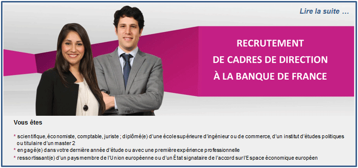 Action et Comp�tence : Avis de concours de cadres de direction � la Banque de France