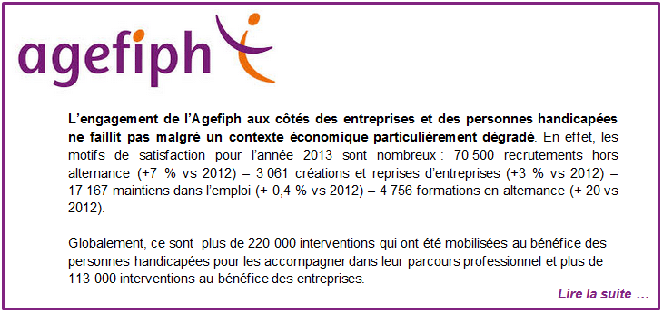 L'engagement de l'Agefiph aux c�t�s des entreprises et des personnes handicap�es ne faillit pas malgr� un contexte �conomique particuli�rement d�grad�