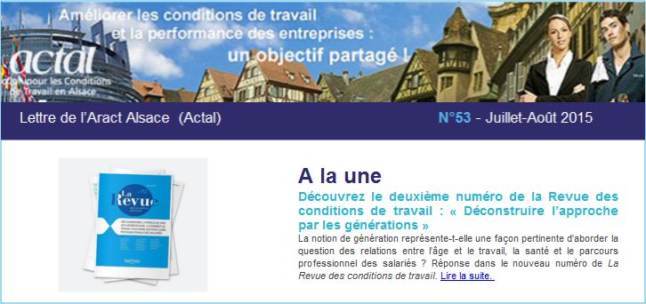 Actualit� des conditions de travail en Alsace Juillet-Ao�t 2015
