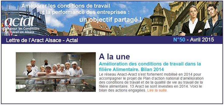 L'actualit� des conditions de travail en Alsace - Avril 2015