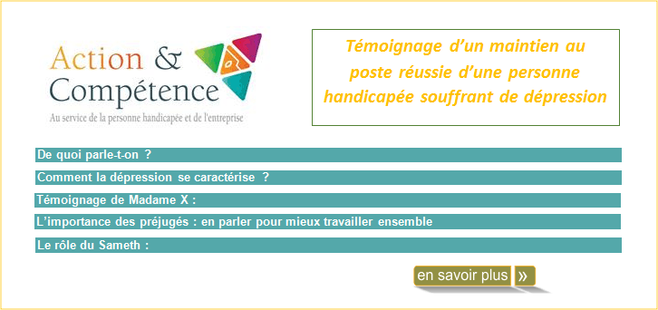 T�moignage d'une insertion r�ussie d'une PH souffrant d'une d�pression